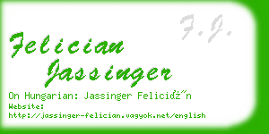 felician jassinger business card